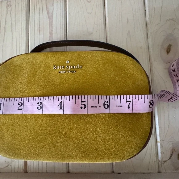 KATE SPADE Kourtney Suede Mustard Crossbody Bag - Picture 11 of 15